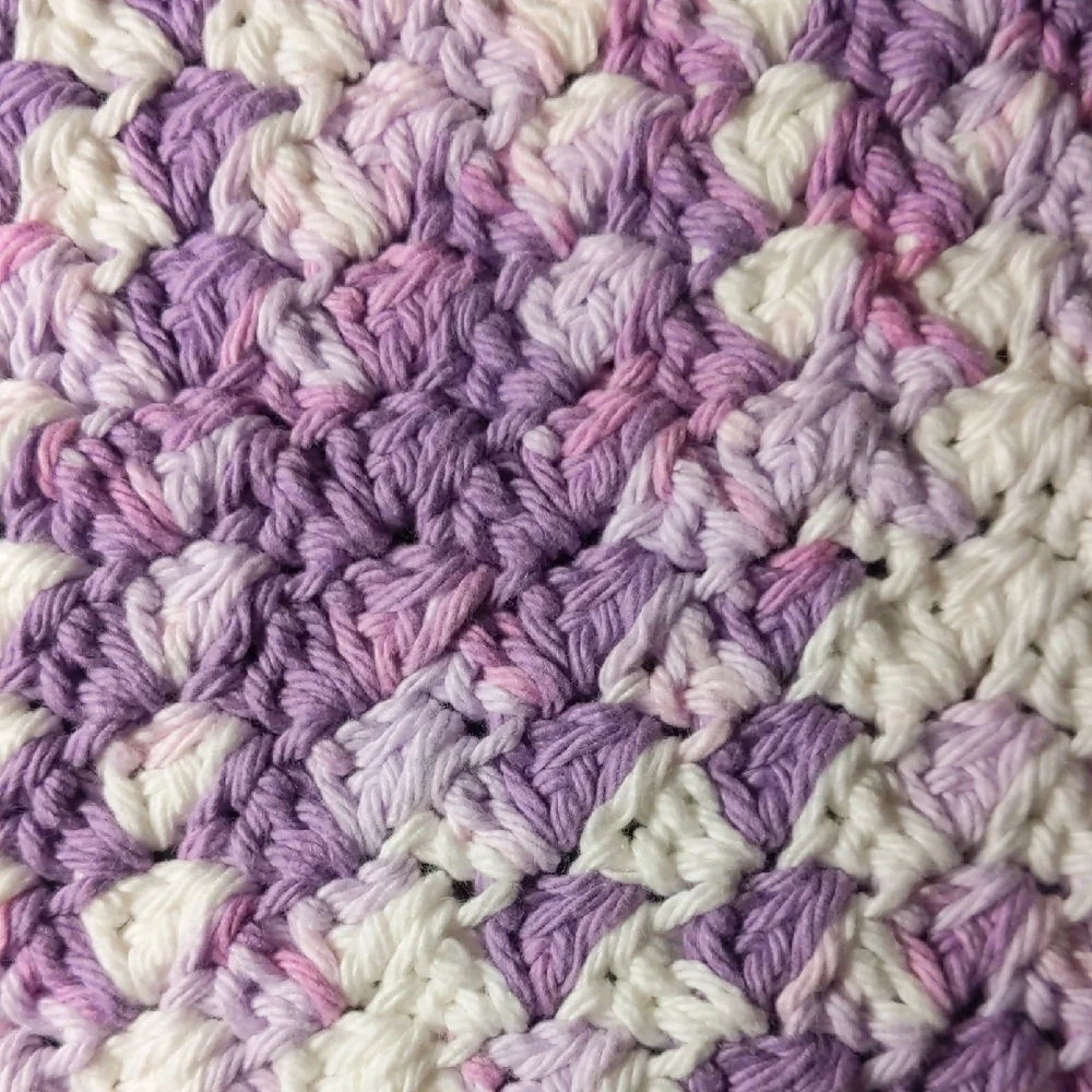 Purple and White Wash Cloth Crochet Set